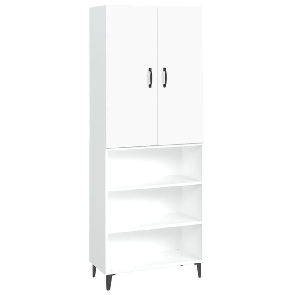 vidaXL Högskåp vit 69,5x32,5x180 cm konstruerat trä