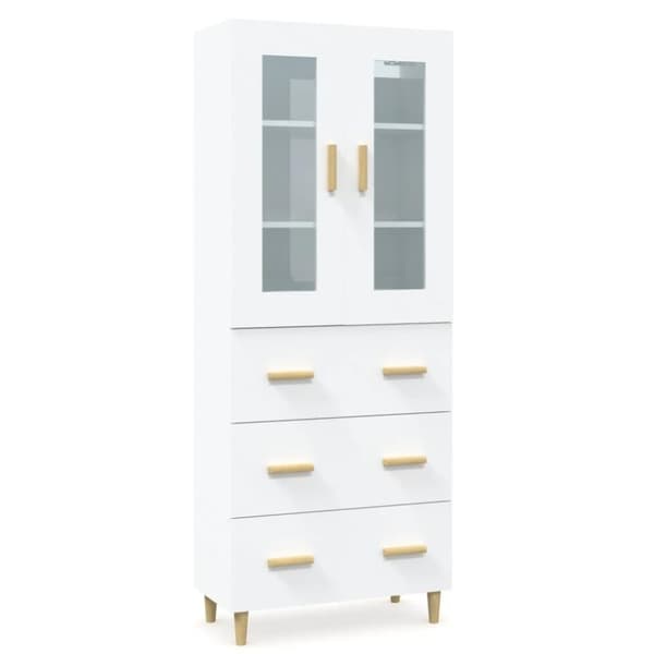 vidaXL Highboard hvit 69,5x34x180 cm konstruert tre