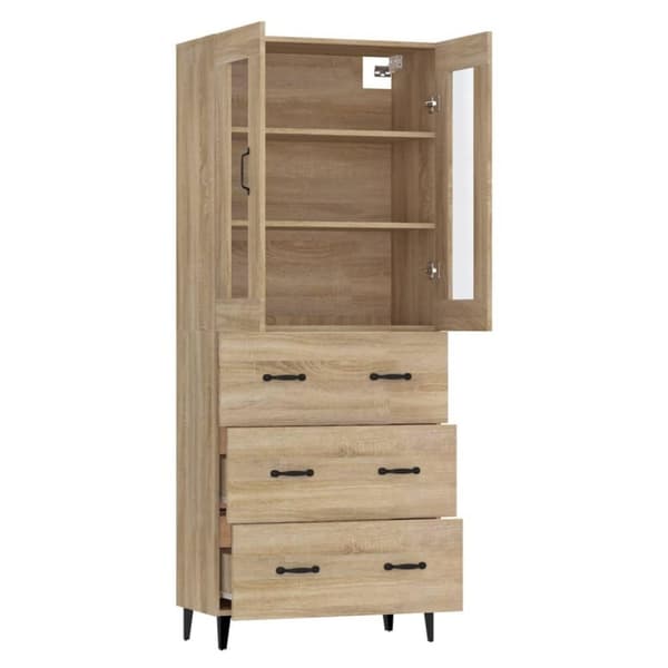 vidaXL Highboard sonoma eik 69,5x34x180 cm konstruert tre