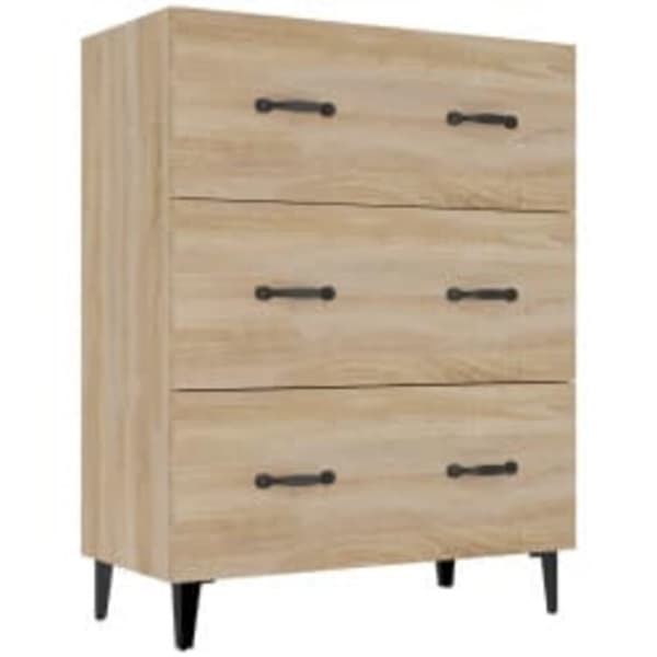 vidaXL Highboard sonoma eik 69,5x34x180 cm konstruert tre