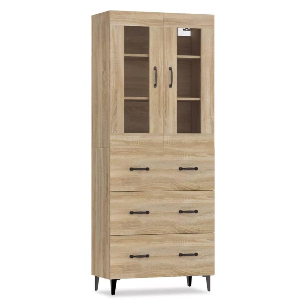 vidaXL Högskåp sonoma-ek 69,5x34x180 cm konstruerat trä