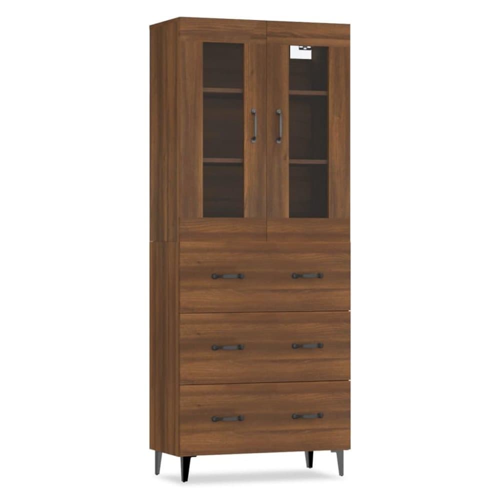 vidaXL Högskåp brun ek 69,5x34x180 cm konstruerat trä