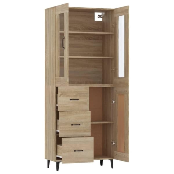 vidaXL Highboard sonoma eik 69,5x34x180 cm konstruert tre