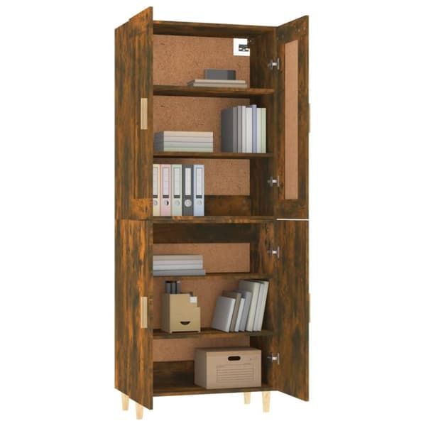 vidaXL Highboard røkt eik 70x34x180 cm konstruert tre
