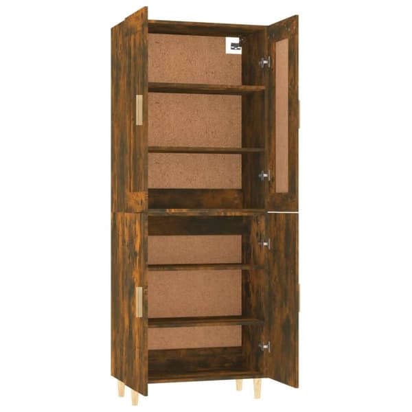 vidaXL Highboard røkt eik 70x34x180 cm konstruert tre