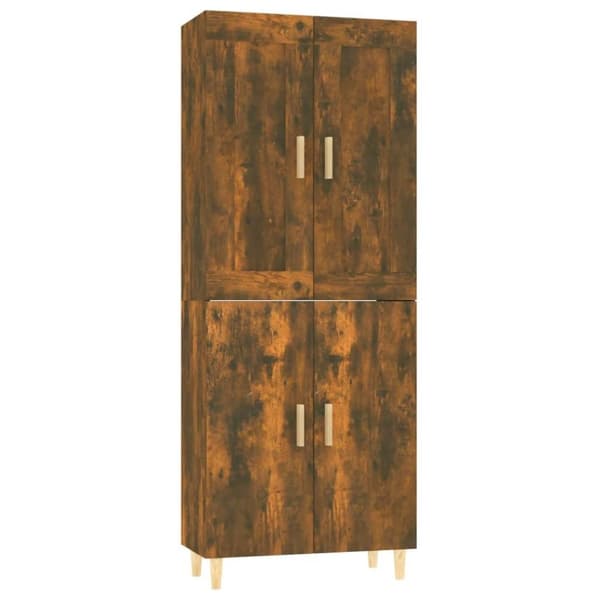 vidaXL Highboard røkt eik 70x34x180 cm konstruert tre