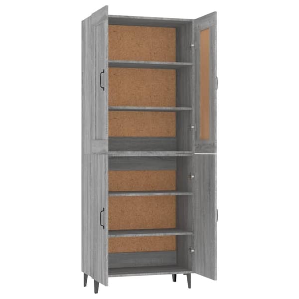 vidaXL Highboard grå sonoma 70x34x180 cm konstruert tre