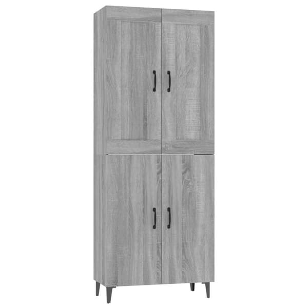 vidaXL Highboard grå sonoma 70x34x180 cm konstruert tre