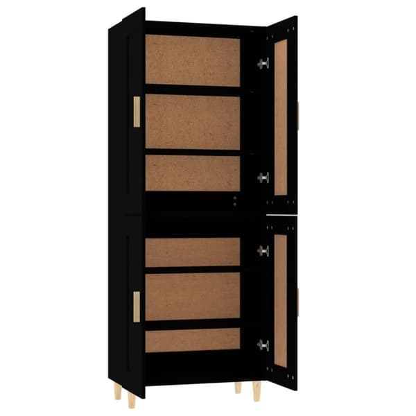vidaXL Highboard svart 69,5x34x180 cm konstruert tre