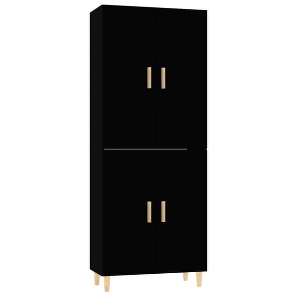 vidaXL Highboard svart 69,5x34x180 cm konstruert tre