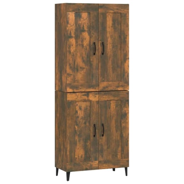 vidaXL Highboard røkt eik 69,5x34x180 cm konstruert tre
