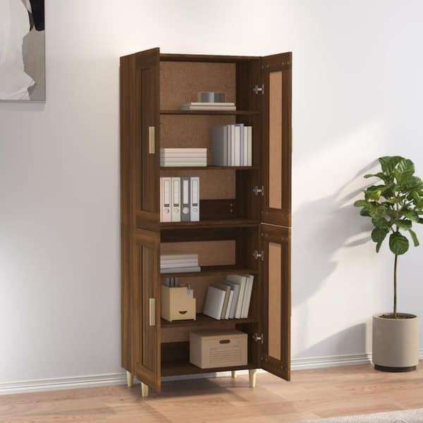vidaXL Highboard brun eik 69,5x34x180 cm konstruert tre