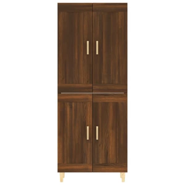 vidaXL Highboard brun eik 69,5x34x180 cm konstruert tre
