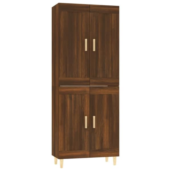 vidaXL Highboard brun eik 69,5x34x180 cm konstruert tre