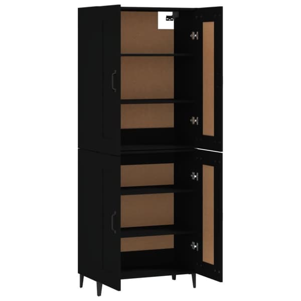 vidaXL Highboard svart 69,5x34x180 cm konstruert tre