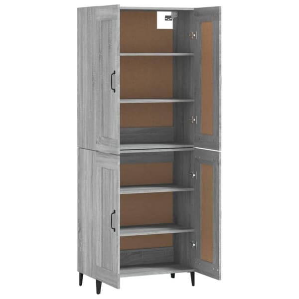 vidaXL Highboard grå sonoma 69,5x34x180 cm konstruert tre