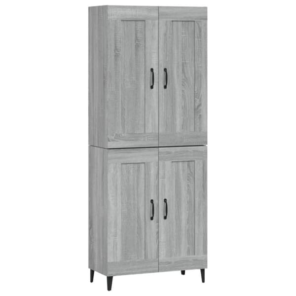 vidaXL Highboard grå sonoma 69,5x34x180 cm konstruert tre