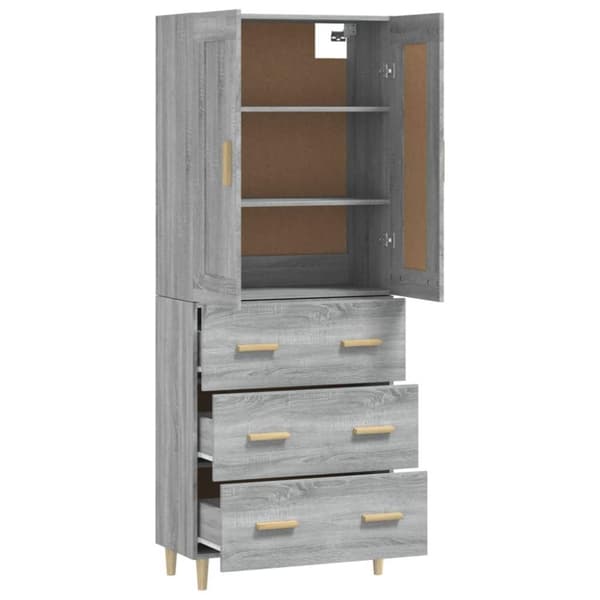vidaXL Highboard grå sonoma konstruert tre