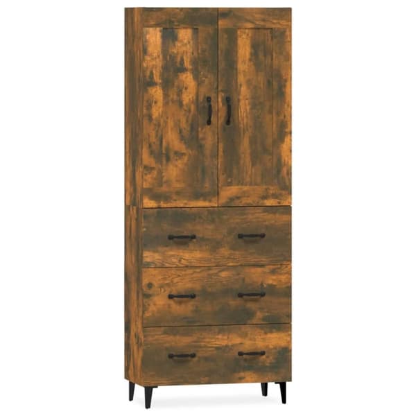vidaXL Highboard røkt eik konstruert tre