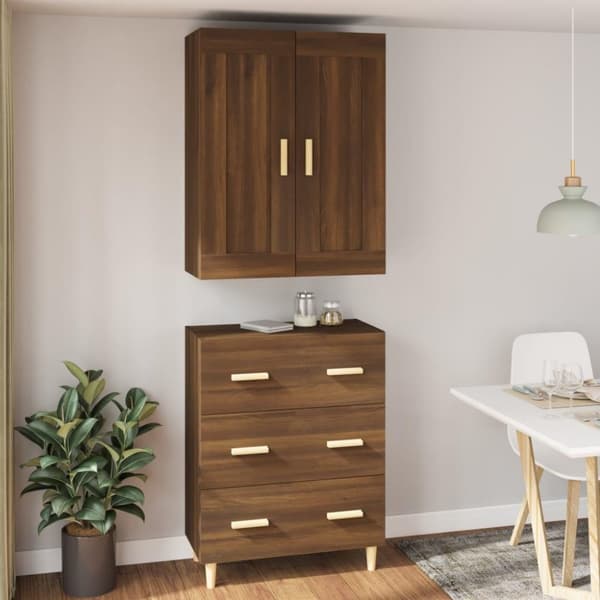 vidaXL Highboard brun eik konstruert tre