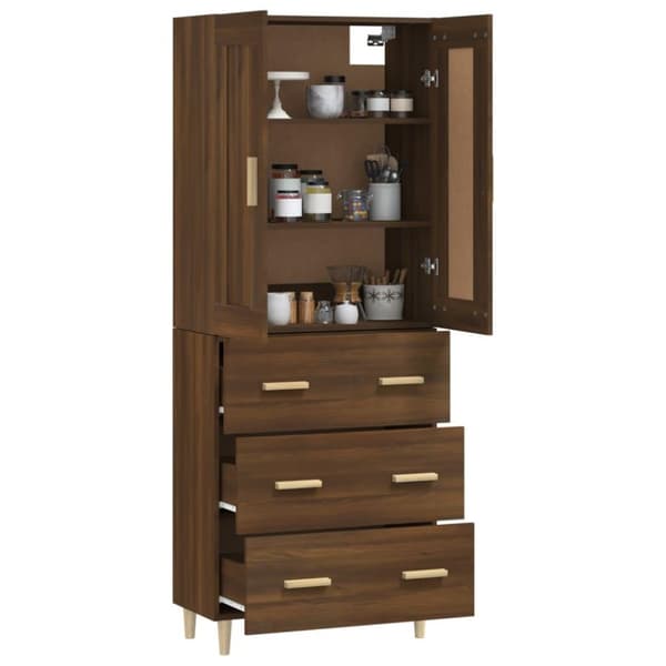 vidaXL Highboard brun eik konstruert tre