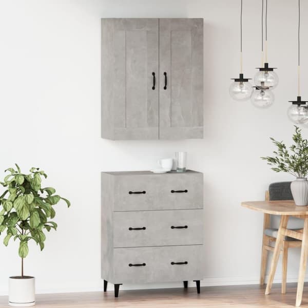 vidaXL Highboard betonggrå konstruert tre