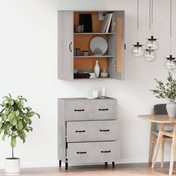 vidaXL Highboard betonggrå konstruert tre