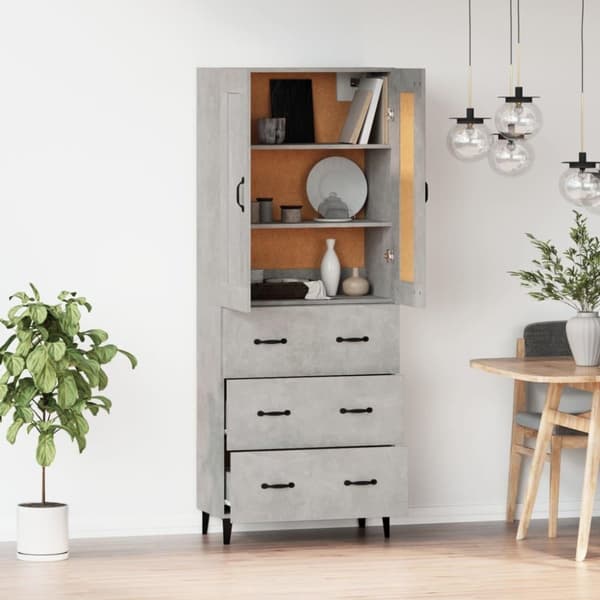 vidaXL Highboard betonggrå konstruert tre