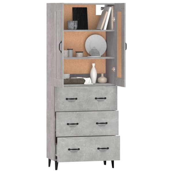 vidaXL Highboard betonggrå konstruert tre