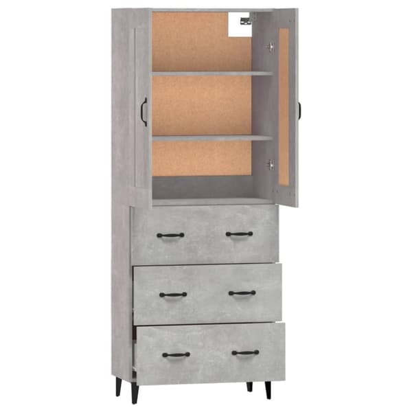 vidaXL Highboard betonggrå konstruert tre