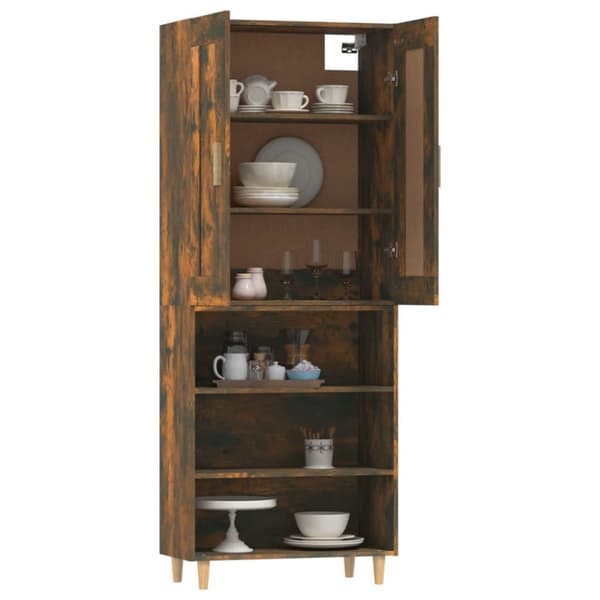 vidaXL Highboard røkt eik konstruert tre