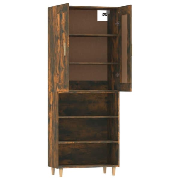 vidaXL Highboard røkt eik konstruert tre