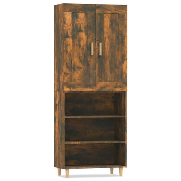vidaXL Highboard røkt eik konstruert tre