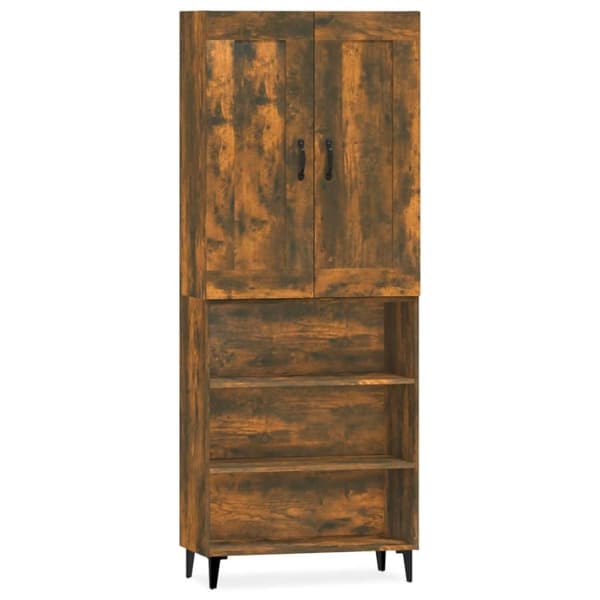 vidaXL Highboard røkt eik konstruert tre