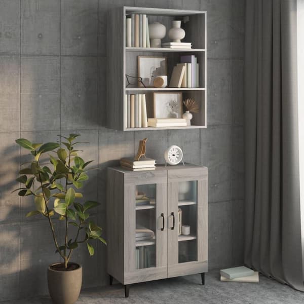vidaXL Highboard grå sonoma konstruert tre