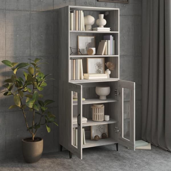 vidaXL Highboard grå sonoma konstruert tre