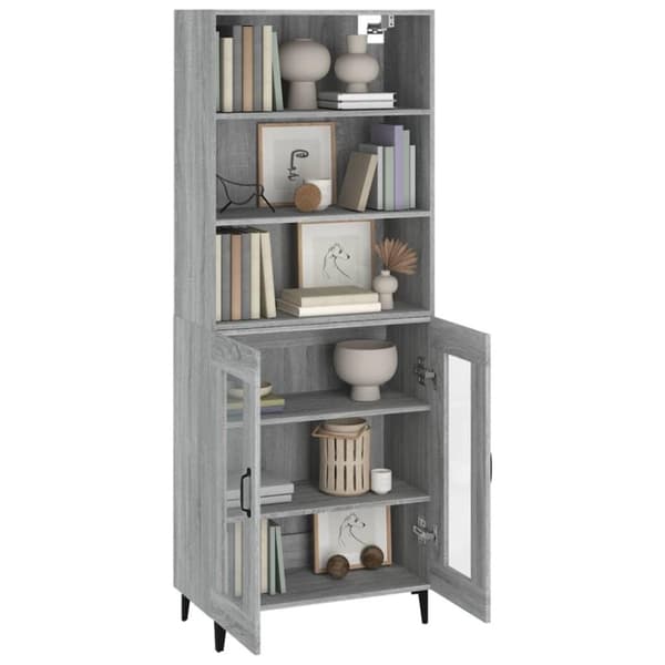 vidaXL Highboard grå sonoma konstruert tre