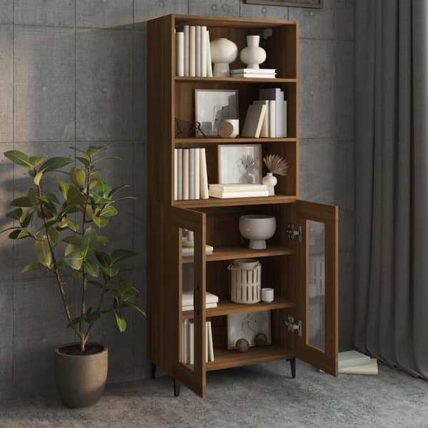 vidaXL Highboard brun eik konstruert tre