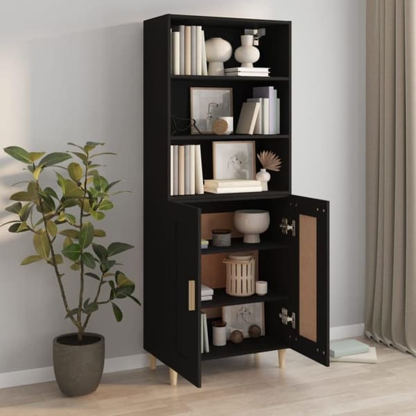 vidaXL Highboard svart konstruert tre