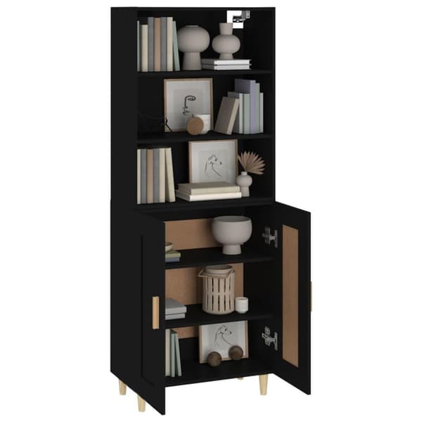 vidaXL Highboard svart konstruert tre