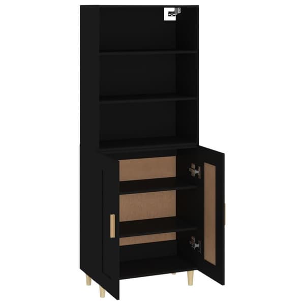 vidaXL Highboard svart konstruert tre