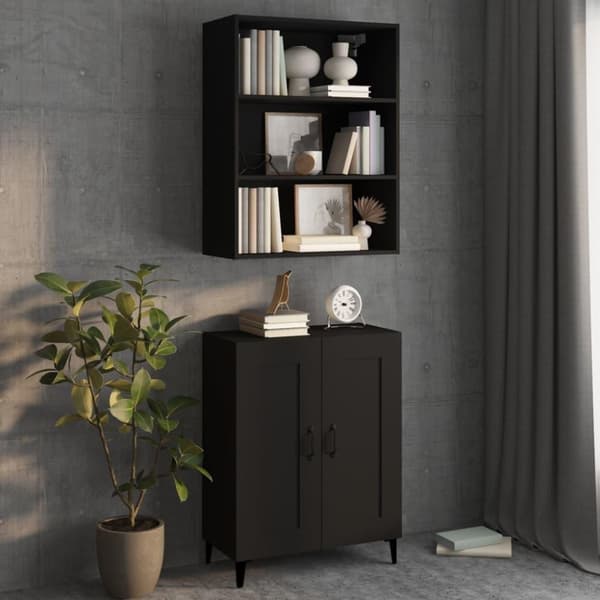 vidaXL Highboard svart konstruert tre
