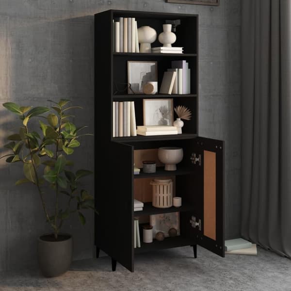 vidaXL Highboard svart konstruert tre