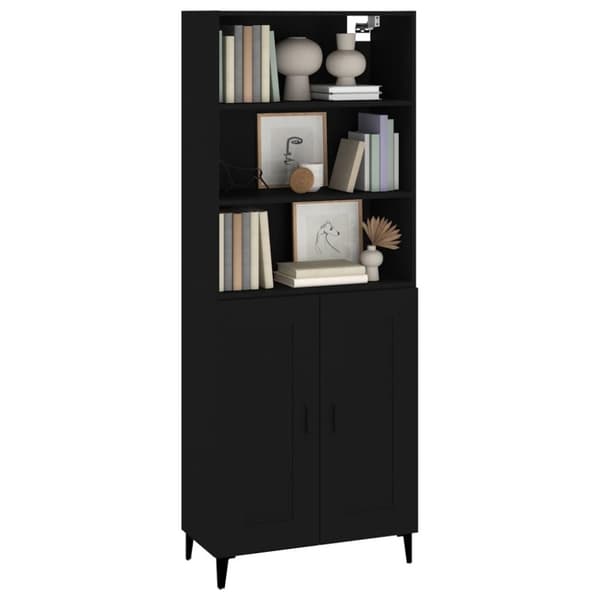vidaXL Highboard svart konstruert tre