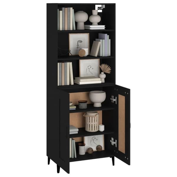 vidaXL Highboard svart konstruert tre