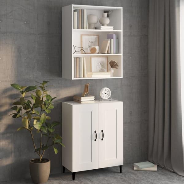 vidaXL Highboard hvit konstruert tre