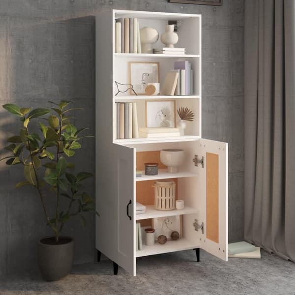 vidaXL Highboard hvit konstruert tre