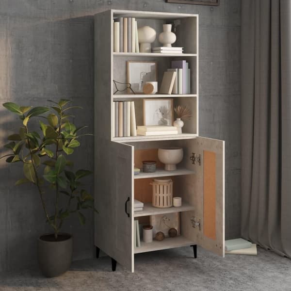 vidaXL Highboard betonggrå konstruert tre