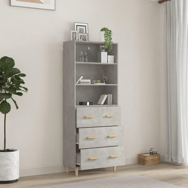 vidaXL Highboard betonggrå konstruert tre