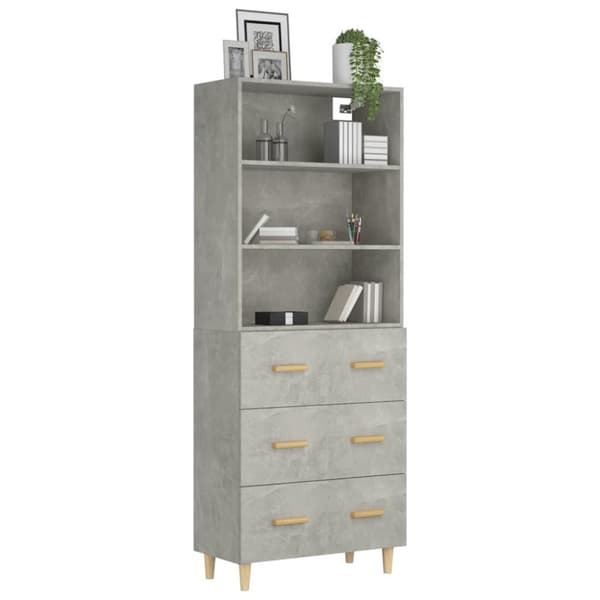 vidaXL Highboard betonggrå konstruert tre